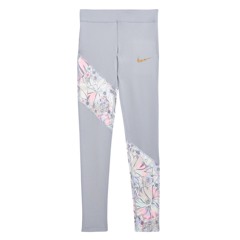 Nike Girls One TGT Energy Leggings XL Gray Floral Print Dri-FIT Training Pants